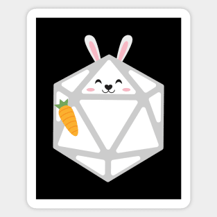 Polyhedral 20 Sided Dice Bunny - Tabletop RPG and Animal Lovers Mashup Sticker